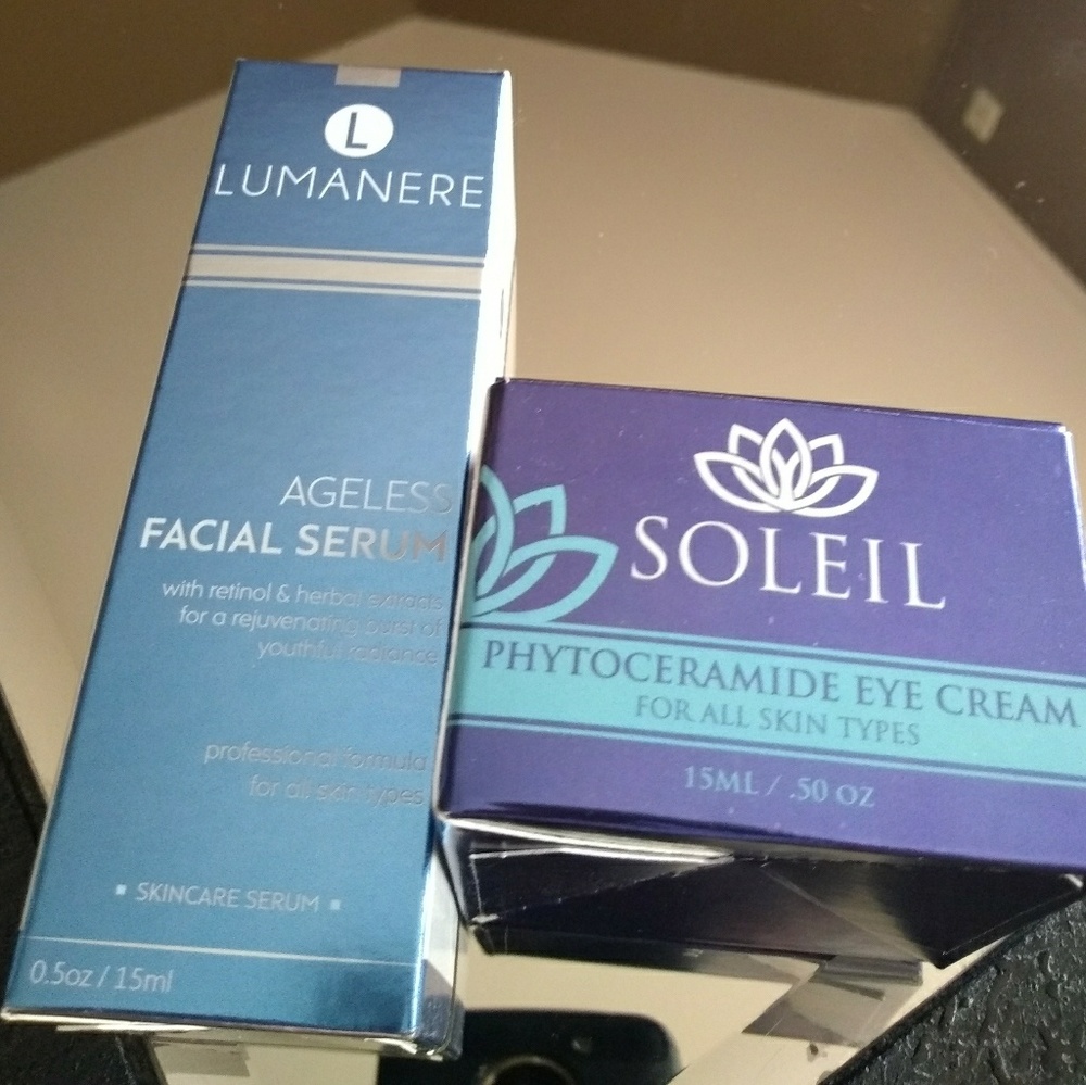Lumanere ageless facial serum + Soleil Eye Cream